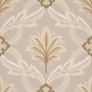 Schumacher Front Waltz Wallpaper In Taupe For Sale