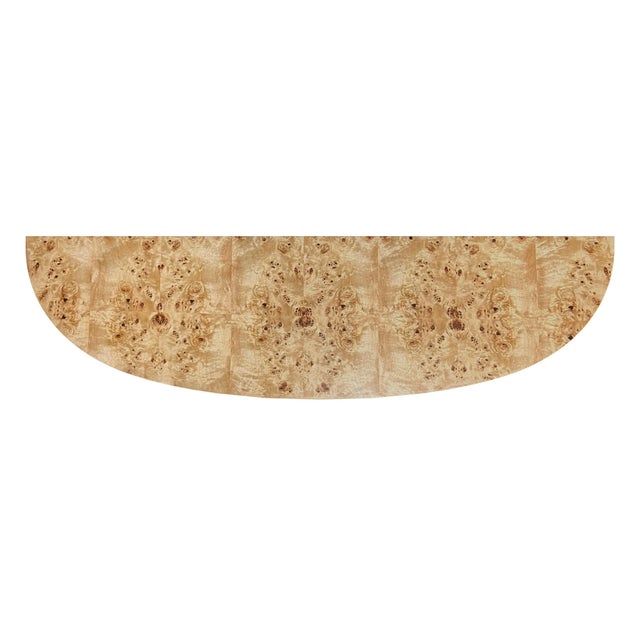 Wood Astor 54"W Demilune Console Table, Light Burl For Sale - Image 7 of 8