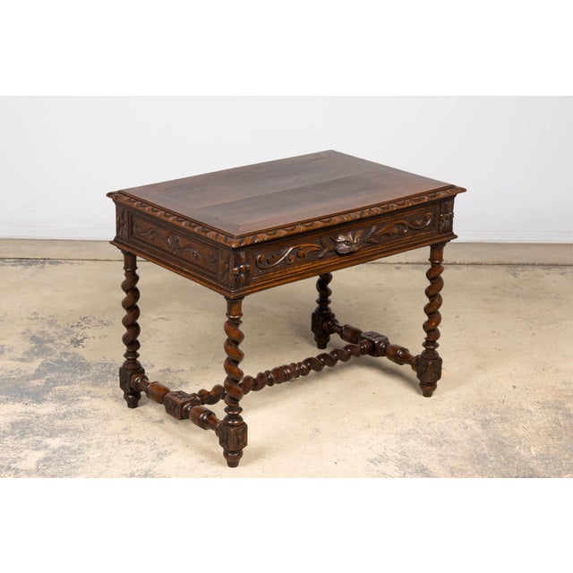 Late 19th Century French Henry II Carved Oak Writing Table For Sale - Image 17 of 18