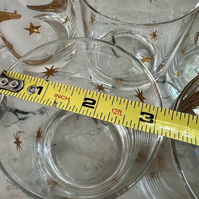 1960s Vintage Culver Gold Celestial Glasses - Set of 8 For Sale - Image 5 of 12