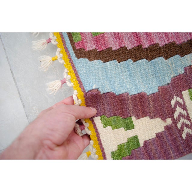 Handmade Rug Colorful Kilim Small Rug Entry Mat Doormat 2x3 Ft Approx For Sale - Image 10 of 10