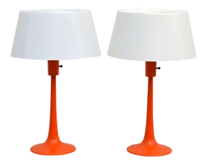 Vintage Lumilon Table Lamps by Gerald Thurston for Lightolier - A Pair