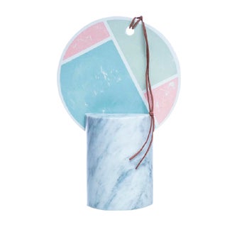 Poudre Table/Wall Mirror with Marble Base by Atelier Macramè For Sale