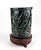 Chinese Jade Green Stone or Glass Carved Vase Pot For Sale In Portland, ME - Image 6 of 12