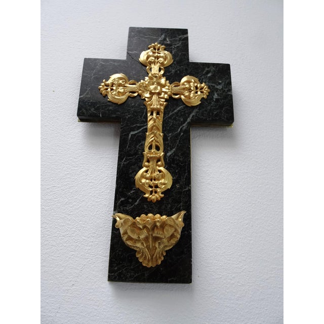 Antique Art Nouveau Bronze Cross Crucifix, 1890s For Sale - Image 5 of 10
