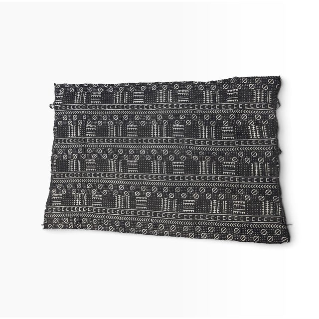 Vintage African Black and White Mud Cloth Textile Mali 60" by 40" For Sale - Image 4 of 6