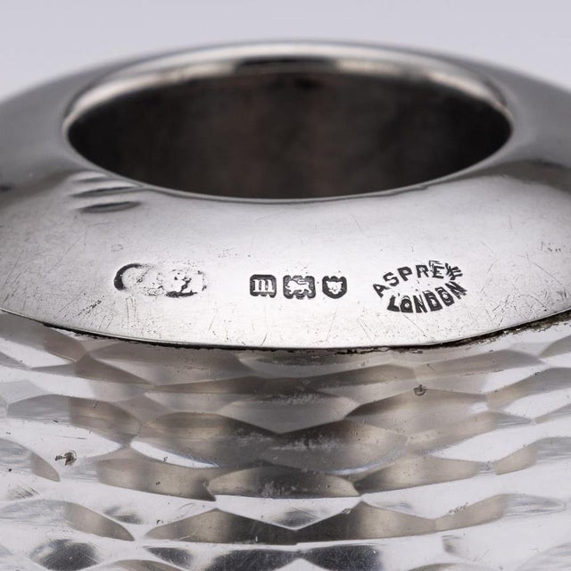 Silver Antique Silver Mounted Glass Match Striker by Asprey, London, 1907 For Sale - Image 8 of 9