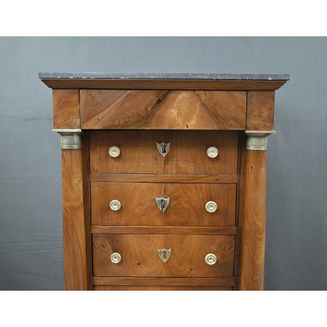 Wood Late 19th Century Empire Walnut Living Room Cabinet For Sale - Image 7 of 18