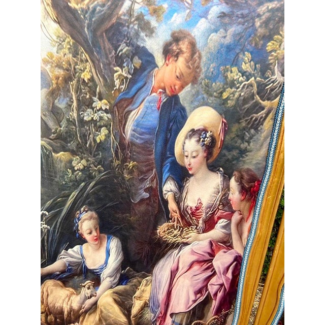 Late 20thC French Louis XVI Gold Beech Room Divider Screen - 3 Panels For Sale - Image 16 of 18