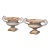 19th Century French Painted Weathered Iron Garden Urn Planters - Set of 2 For Sale