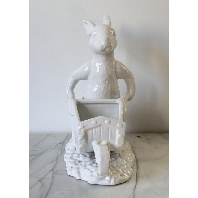 Vintage White Porcelain Bunny Rabbit Figurine For Sale In Milwaukee - Image 6 of 11