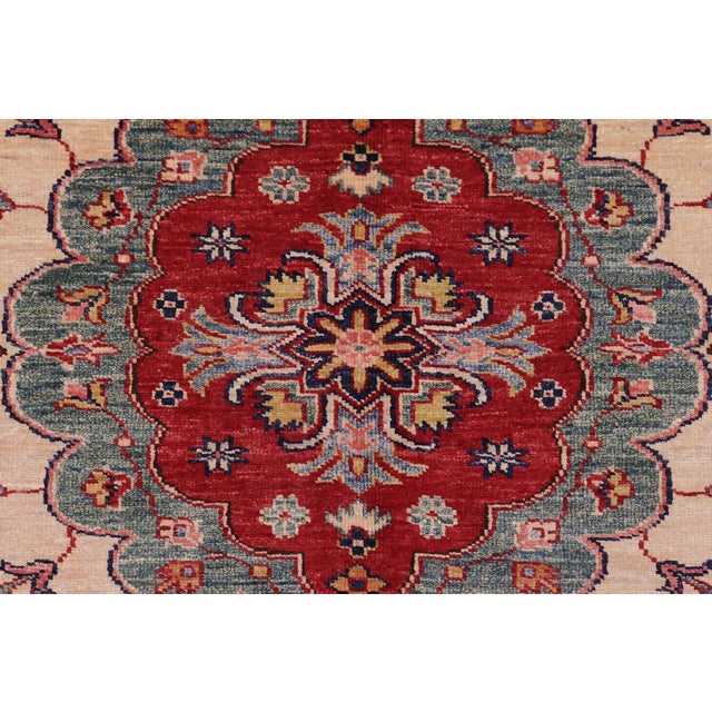 1990s Boho Chic Super Kazak Blue/Red Wool Rug - 8'9'' X 12'4'' For Sale - Image 5 of 10