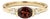 18k Gold Plated East-West Oval Garnet & Diamond Three-Stone Ring Us 7 For Sale