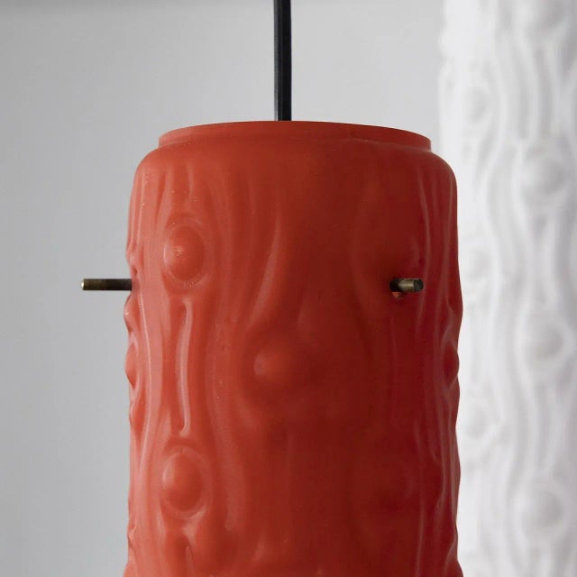 3-Light Chandelier with Colored Diffusers, 1950s For Sale - Image 4 of 7