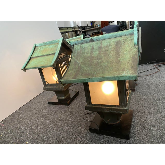 1910s Old Japanese Copper Lantern Table Lamps Set of 4 Chairish