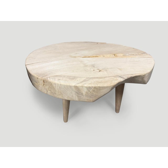 2010s Andrianna Shamaris Mid Century Style Organic Teak Wood Coffee Table For Sale - Image 5 of 6
