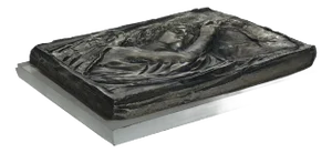 Italian Sculpture Bas-Relief Angel in Silver Metal Angel by Emilio Greco, 1980s