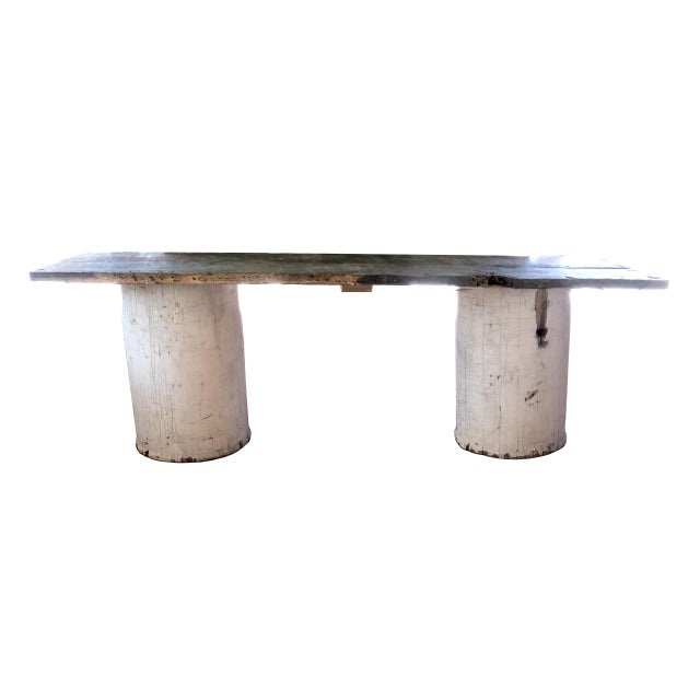 Antique Table With Column Bases and Aged Rough Walnut Top Chairish