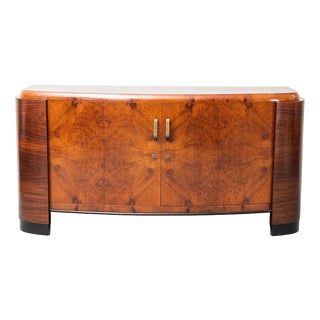 Art Deco Sideboard in Burl Wood, 1930s For Sale