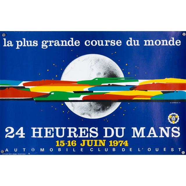 24 Hours of Le Mans 1974 Motorsport Poster by J. Jacquelin For Sale