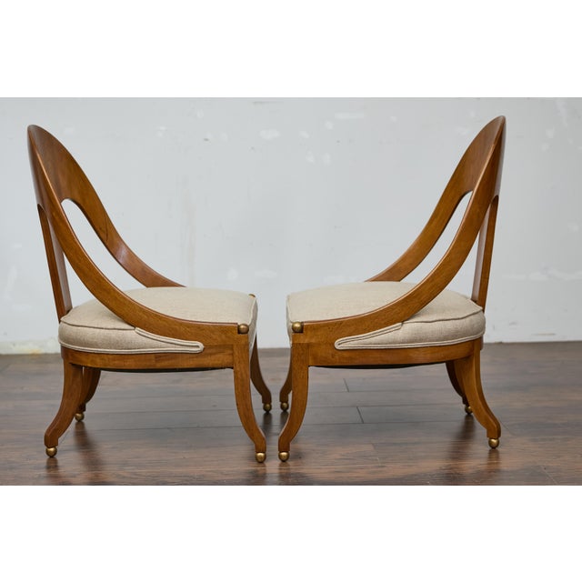 Pair of English Style Spoon Chairs circa 1920 with Upholstered Seat Cushions For Sale - Image 10 of 12