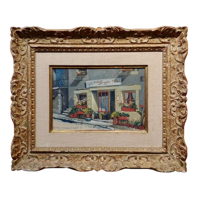 Antoon Heinsberg Cafe De La Grappe D' or Paris 1952 Oil Painting For Sale