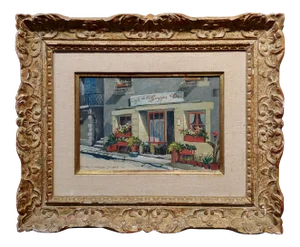 Antoon Heinsberg Cafe De La Grappe D' or Paris 1952 Oil Painting