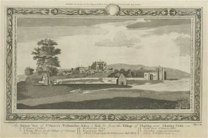 Illustration of the Famous Westminster Abbey, London, England, 1800