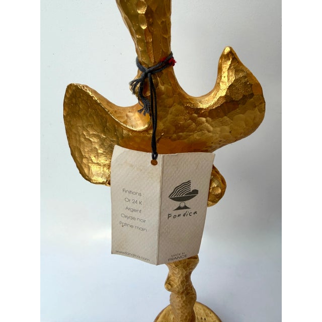 Rare pair of table or bedside lamps in gilt gilding metal, bronze style by Nicolas De Waël for Fondica. Famous artist who...