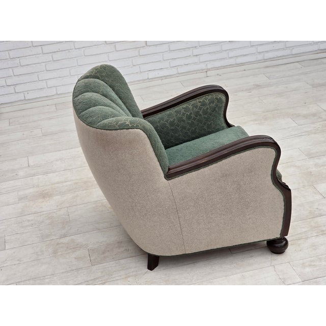 Danish Relax Chair in Furniture Wool and Oak Wood, 1960s For Sale - Image 12 of 18