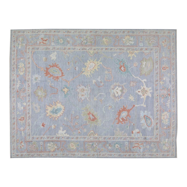 Turkish Oushak Hand Knotted Wool Rug, 5'1"x7'1" For Sale