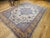 Textile Vintage Turkish Oushak Rug, Handwoven Geometric Pattern, Ivory & Blue, 8' x 11' For Sale - Image 7 of 18