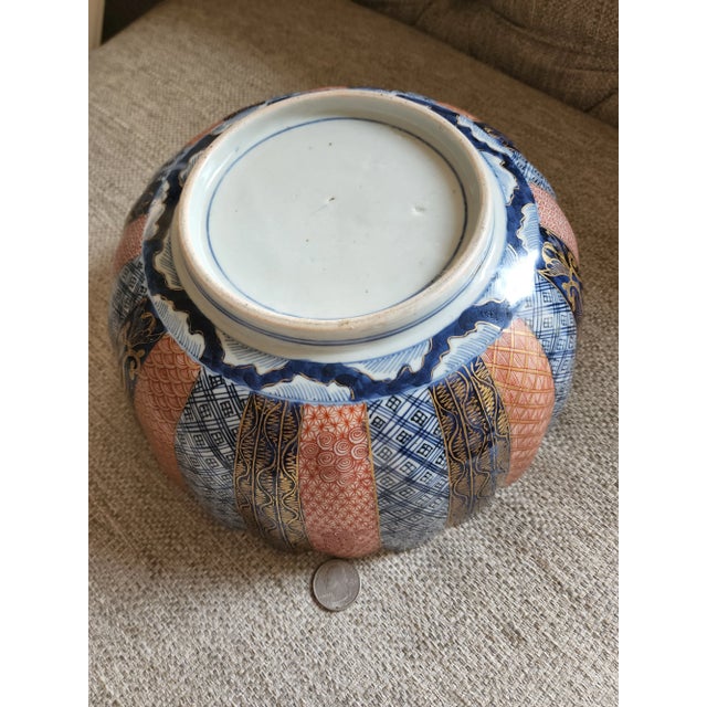 Ceramic Antique Imari Punch Bowl For Sale - Image 7 of 9