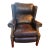 Vintage Leather Executive Wingback Club Chair Recliner For Sale