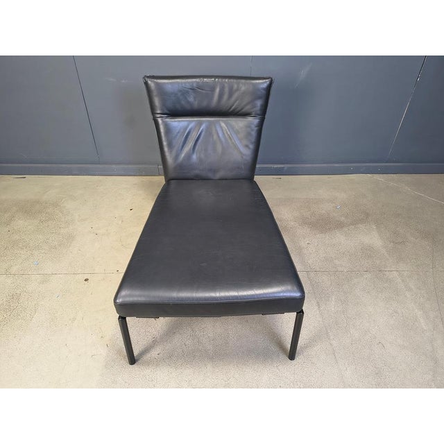 Vintage Black Leather Chaise Longue attributed to Peter Mally for Cor, 1990s For Sale - Image 12 of 13