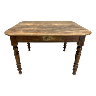 Square Turned Leg Bistro Table in Walnut For Sale