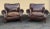 These unmarked Vintage English Leather Club Chairs have a beautiful patina from aged cigar leather that shows variations...