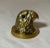 Antique Figural Solid Brass Figural Parrot Bird Glass Eyes Paperweight Statue For Sale - Image 4 of 12