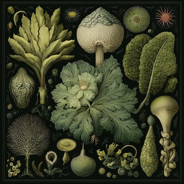 Set of 15 - 90' X 54' Evergreen Organic Modern Gallery Wall Installation Botanical Prints - Dark Green, Unframed For Sale - Image 17 of 17