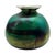 Studio Art Glass Iridescent Green Hand-Blown Vase, 4.5" For Sale - Image 4 of 9