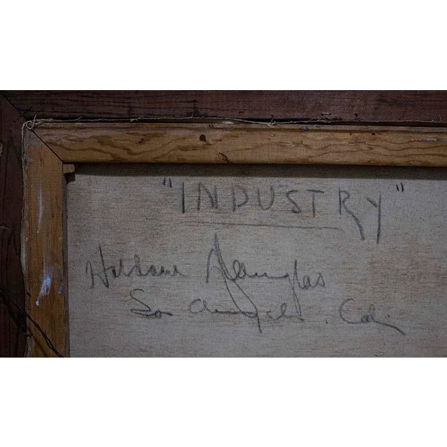 Wood Plein Air Signed Oil Painting Titled "Industrial" San Clemente Ca For Sale - Image 7 of 7