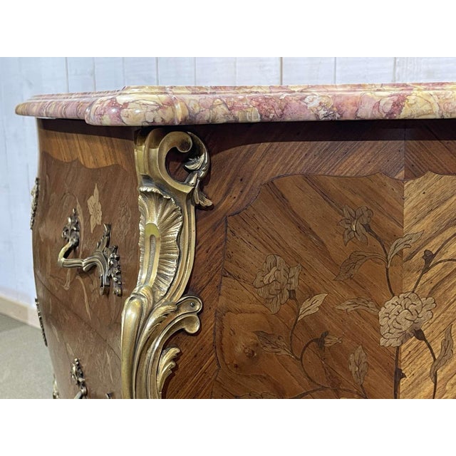 Brown Louis XV Style Chest of Drawers in Rosewood and Oak, 1950s For Sale - Image 8 of 18
