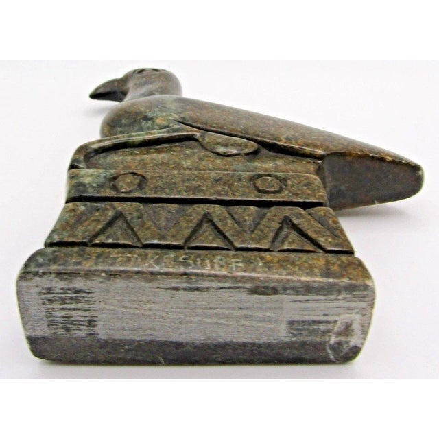 Hand Carved Great Zimbabwe Bird Soapstone Sculpture by Shona Artisan Takesure For Sale - Image 12 of 12