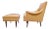 Leather and Walnut Milo Baughman for James Inc. Lounge Chair and Ottoman For Sale