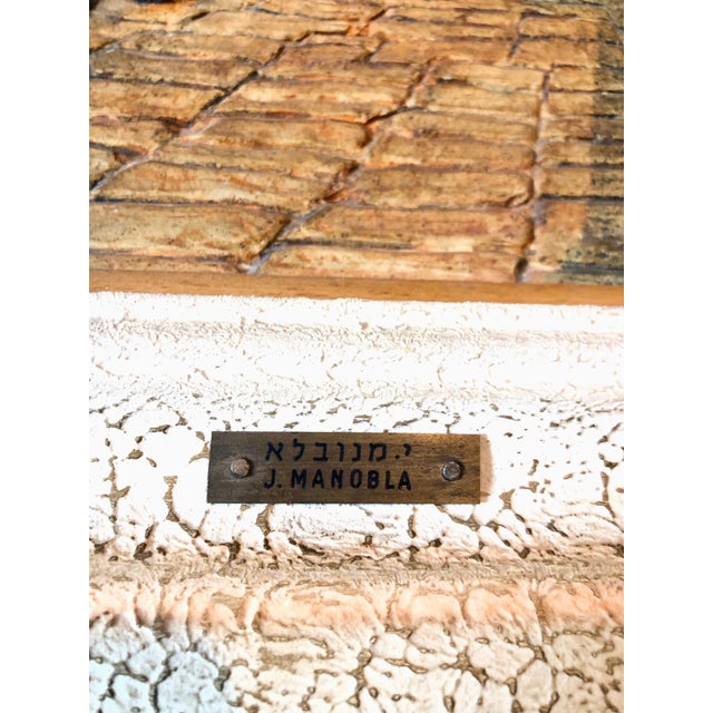 Manobla, Vintage Jerusalem Western Wall Relief Sculpture Model Diorama Painting Judaica, c.1950's For Sale - Image 4 of 13