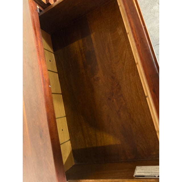 Presenting a sophisticated a West Elm "Stria" 6-drawer dresser, professionally enhanced for the modern collector who...