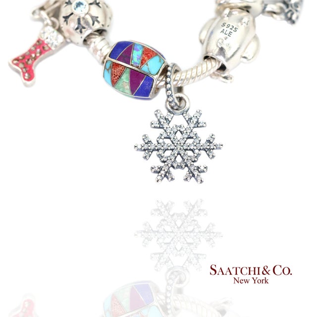 Pandora Charm Bracelet 925 Sterling Silver Womens 8in Vintage Authentic Lot For Sale - Image 9 of 10