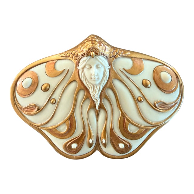 Art Nouveau Butterfly Fairy Trinket Box For Sale