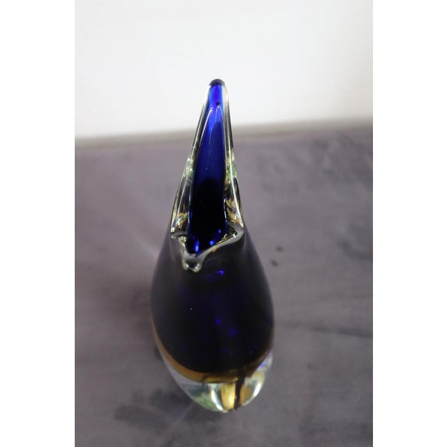 Blue and Yellow Murano Glass Vase from Formia, 1970s For Sale - Image 10 of 14