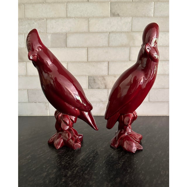 1950s Italian Pair of Ceramic Cockatoo Figurines by Urbano Zaccagnini For Sale In Oklahoma City - Image 6 of 12